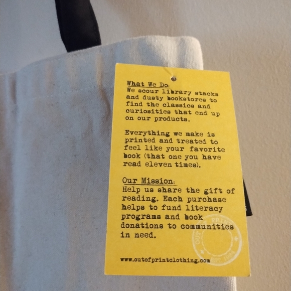 NWT OUT OF PRINT Cats Bookstores Canvas Cotton Tote Bag - Picture 5 of 6